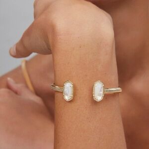 Kendra Scott Elton Gold Cuff Bracelet in Ivory Mother-of-Pearl